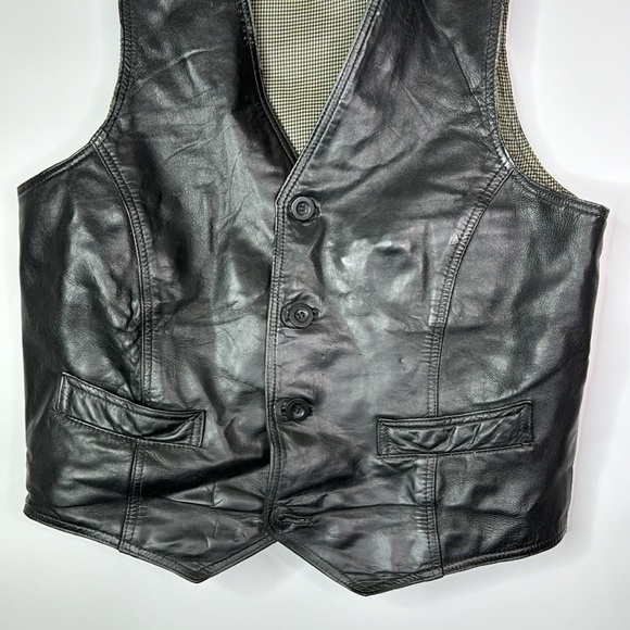 Vintage Rover & Lakes Germany Leather Motorcycle Vest Size 50 42" Chest - Picture 3 of 11